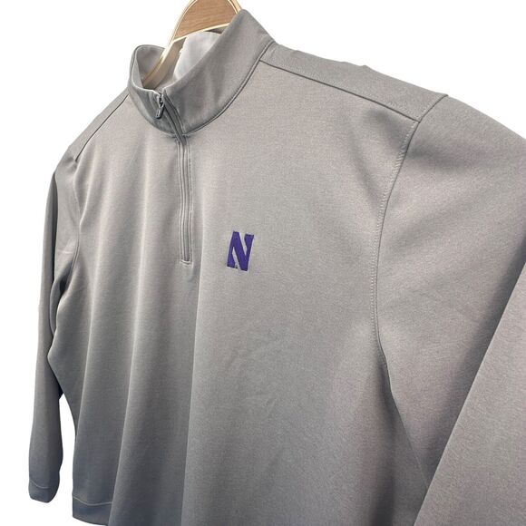 Johnnie-O Sweater Men's 2XL Gray Northwestern Diaz‎ Casual Golf 1/4 Zip Pullover - Picture 4 of 9
